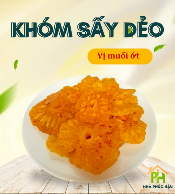 Khóm sấy muối ớt ít cay 250gr 